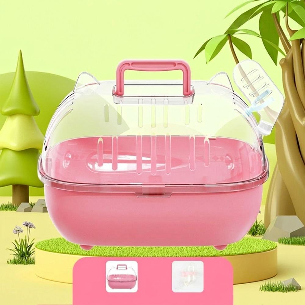 Transparent Cover Hamster Carrier Box Large Space Hamster Habitat Travel Hamster Cage Car Outing