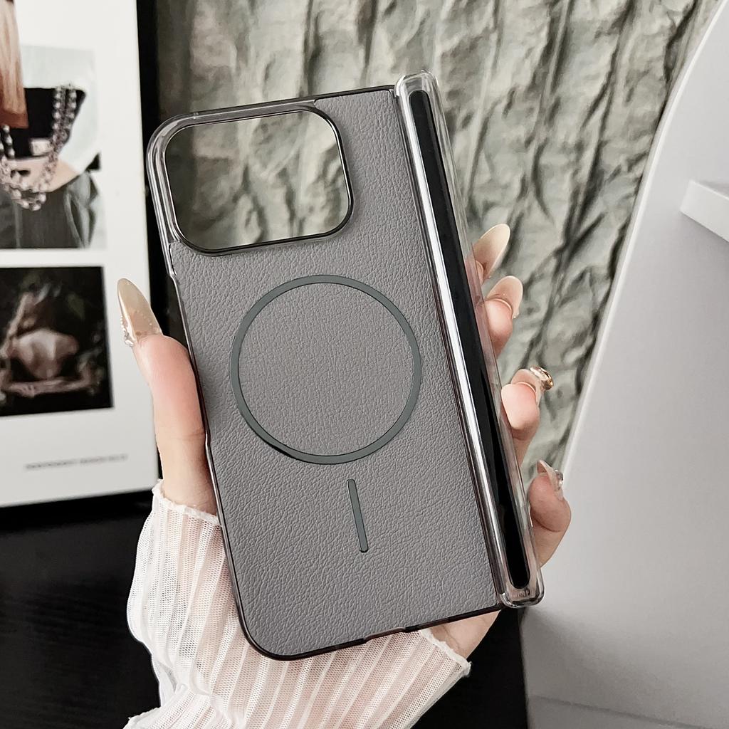 For Google Pixel 10 Pro Fold Phone Magnetic Case Leather + PC Protective Cover
