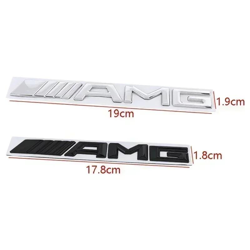 3d ABS Black Logo AMG Emblem Letters Car Trunk Badge For Mercedes Benz W204 W205 W176 W177 W212 W213 AMG Sticker Accessories
