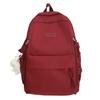 Girls Solid Color Schoolbag Female High School Students Large Capacity Backpack