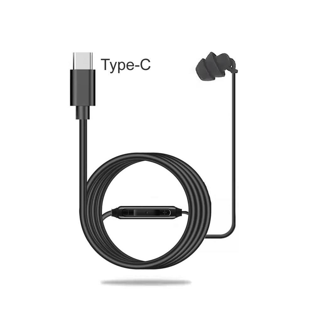 3.5mm/Type-c Wired Earbuds In Ear Headphone One Side Earplugs with Mic Single Side Earphone Single Earphone for Smart Phones MP3