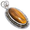 Тигровый глаз Ручная работа 925 Стерлинговое серебро Подарок Двухцветная подвеска 2,01" A0i79