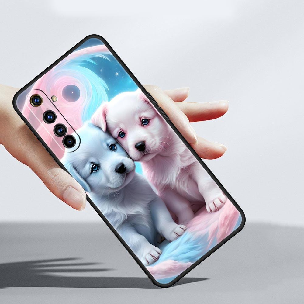 Cute Little Dog Case For Realme C67 C63 C55 C53 C35 C25 C21 GT 2 3 5 6 10 11 12 13 Pro Plus 5G Soft TPU Phone Cover Fundas Capas
