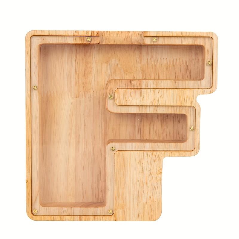 Уникальная деревянная прозрачная копилка с буквами - креативная банка для сбережений монет с английскими буквами, украшение для дома, подарок на Хэллоуин и Рождество