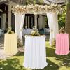 1PC With Wave Fold High Top Table Cloth Table Cover Cocktail Tablecloth Skirt Round 60*110CM
