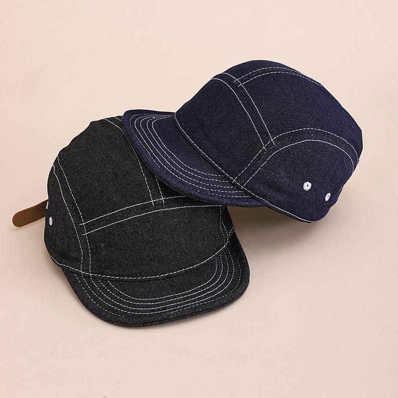 Solid Short-brimmed Cowboy Five-piece Cap Outdoor Camping Hat Sports Skateboard Hat Baseball Cap For Men