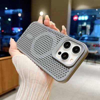 Сетчатый теплоотводящий чехол с магнитами Magsafe для iPhone 14 13 12 11 15 Pro Max Plus, охлаждающий, дышащий, для беспроводной зарядки