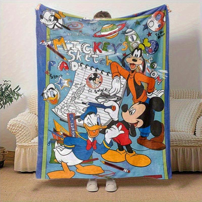 1pc"Mickey's Sketchpad Adventure: A Magical Home Decor Blanket Perfect for Couches, Beds, Carses