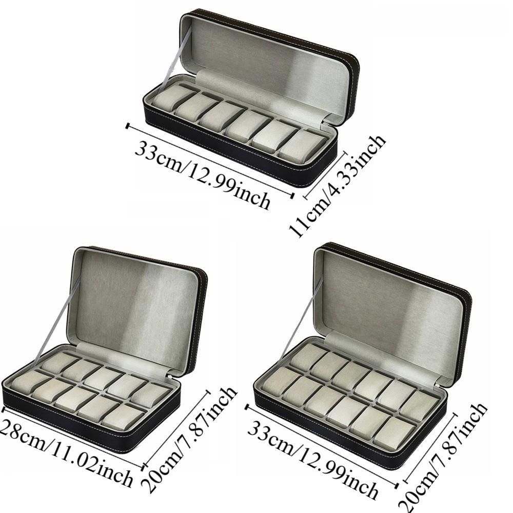 6/10/12 Grids Watch Display Box PU Watch Organizer Watch Storage Box Father's Day Gifts