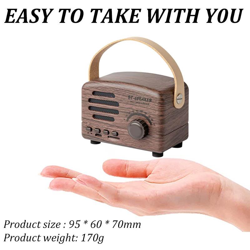 Ретро мини-FM-радио, классический FM-приемник, винтажный Bluetooth-динамик, тяжелый бас, сабвуфер, TF-плеер, перезаряжаемые радиоприемники в подарок