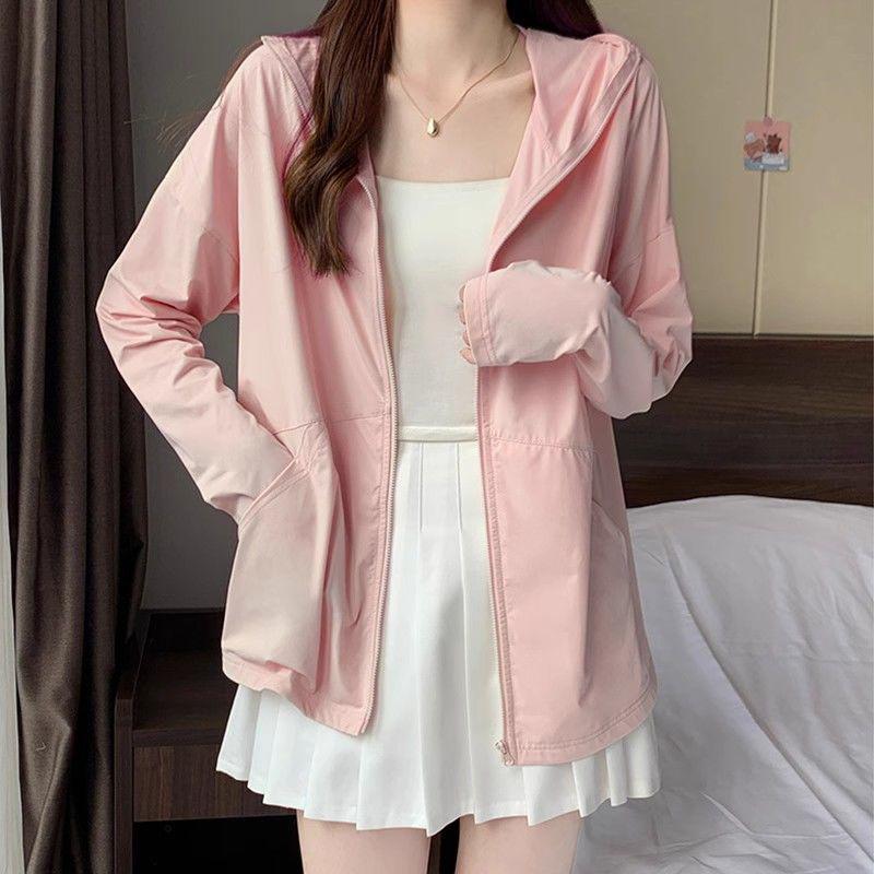 Женская куртка Ice Silk Sun Protection Jacket 2024 года — летняя однотонная, дышащая, легкая и свободная