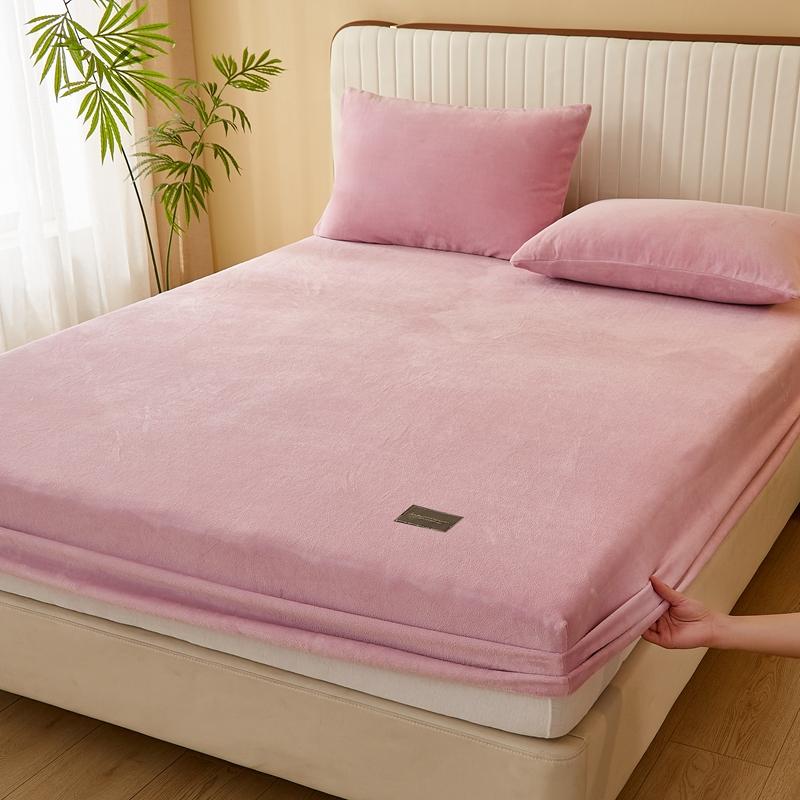 Простыня на резинке простого однотонного цвета, скандинавский чехол для матраса, плюшевая простыня, зимняя теплая эластичная мягкая простыня с резинкой