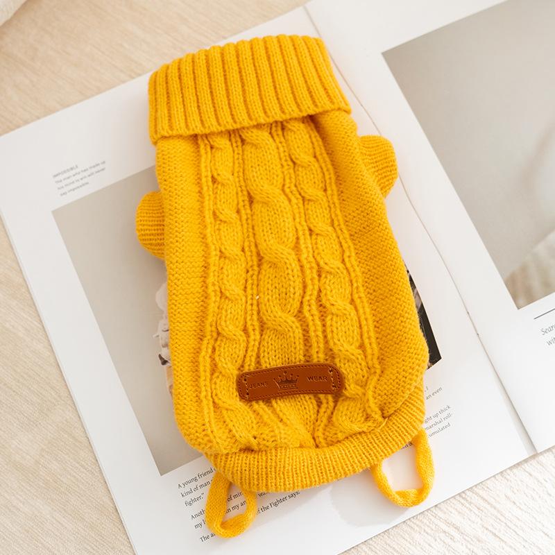 Осень и зима одежда для щенков инс ветер простой вязаный свитер с узором «скрученный цветок» зимняя теплая одежда для щенков кошек домашних питомцев