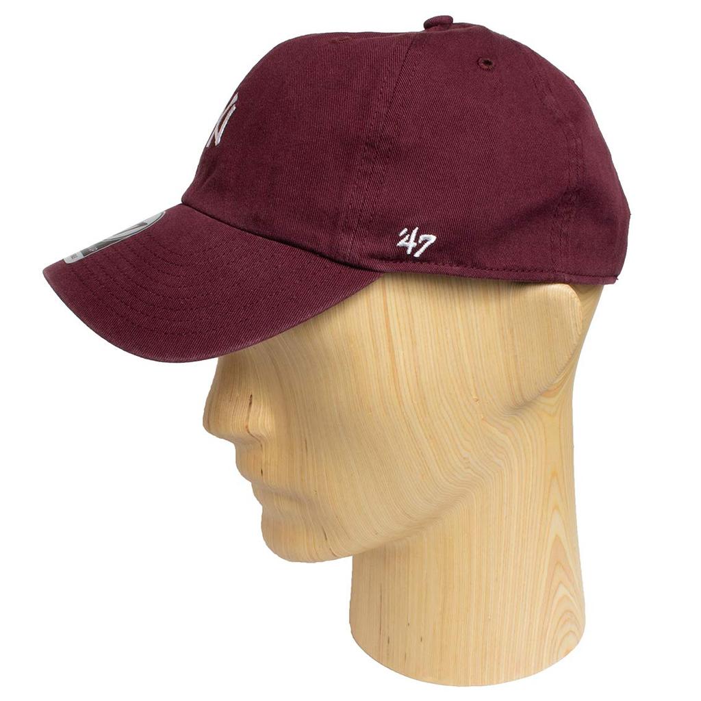 Кепка 47 Brand Clean Up с мини-логотипом Yankees, бордовая, 55см-61см