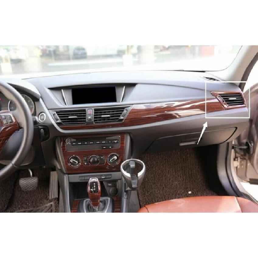 2010-15 Car Console L&R Air Outlet Vent Cover Trim Red Wood Grain For BMW X1 E84