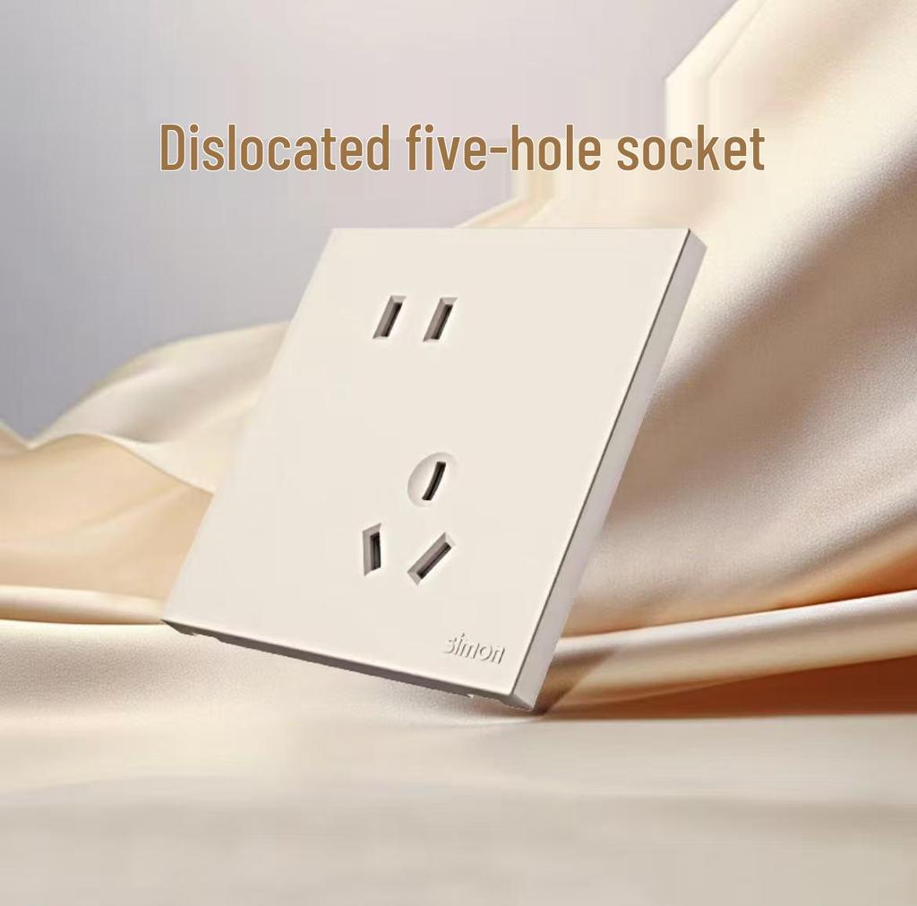 Simon i6Air Ultra-Thin Five-Hole 86 Type Switch and Socket for Home Decor
