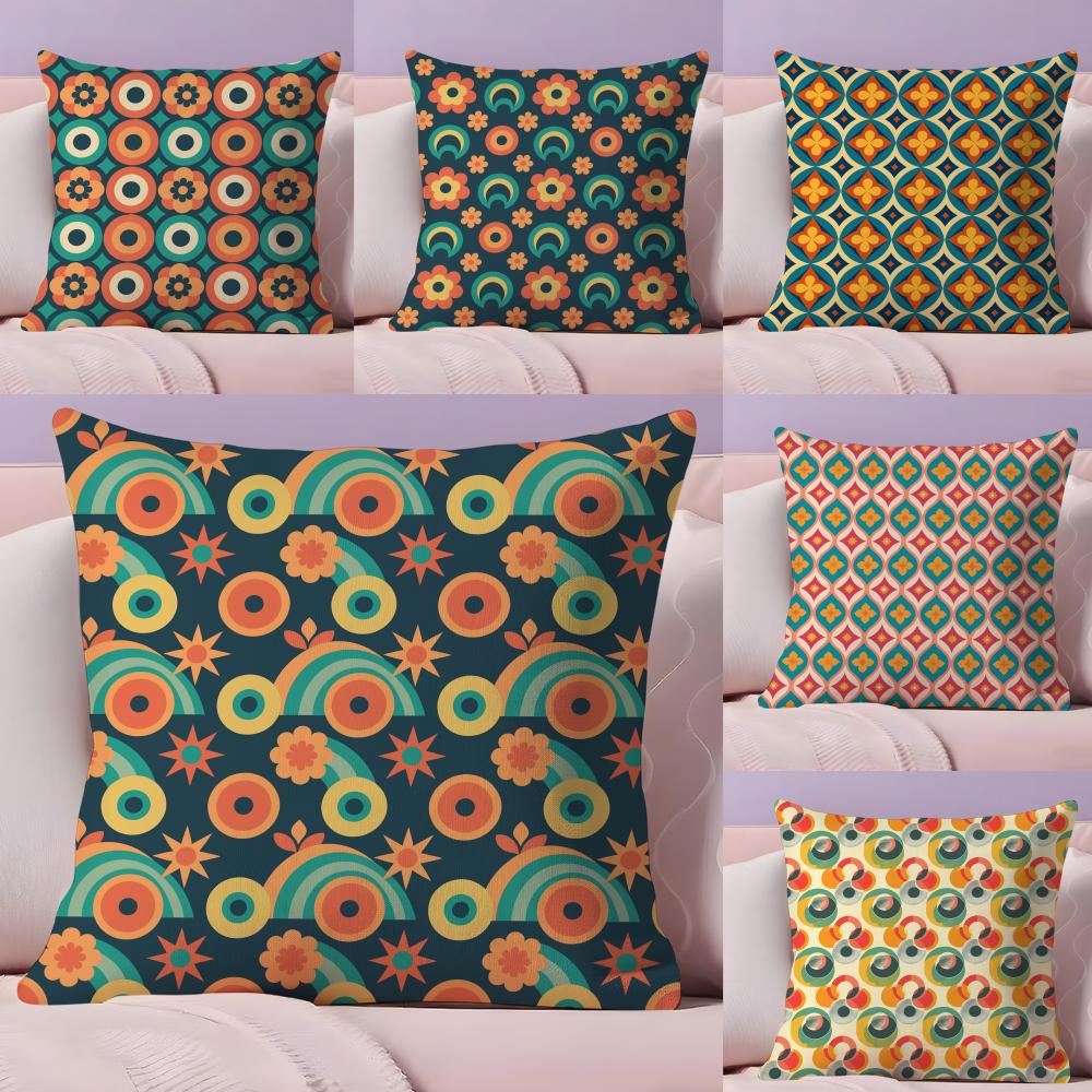 Art Nouveau Design Geometric Pillow Case Plush Fabric Soft DoubleSided Printed Sofa Warm Winter Home Gift Cushion Cover