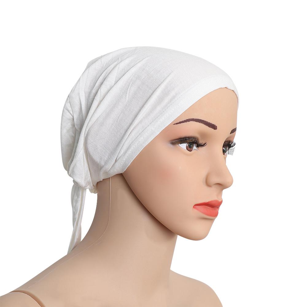 Elastic Underscarf Solid Ladies Beanie Cap Islamic Hijab Muslim Cap Inner Hijab Caps Women's Hijabs