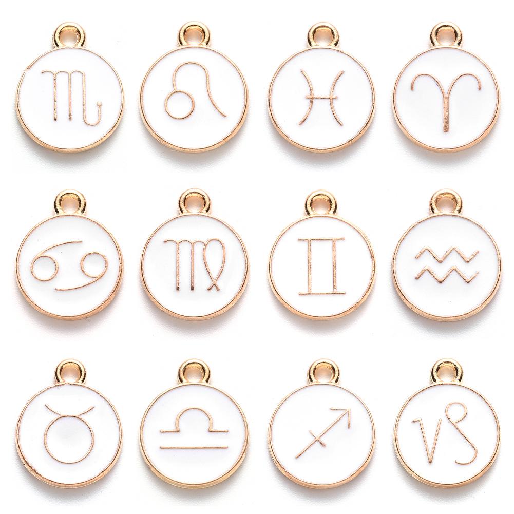 Браслет-шарм и подвески для ожерелья «12 созвездий» из сплава с эмалью