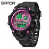 SANDA Водонепроницаемые электронные часы Многофункциональные светящиеся часы с будильником
