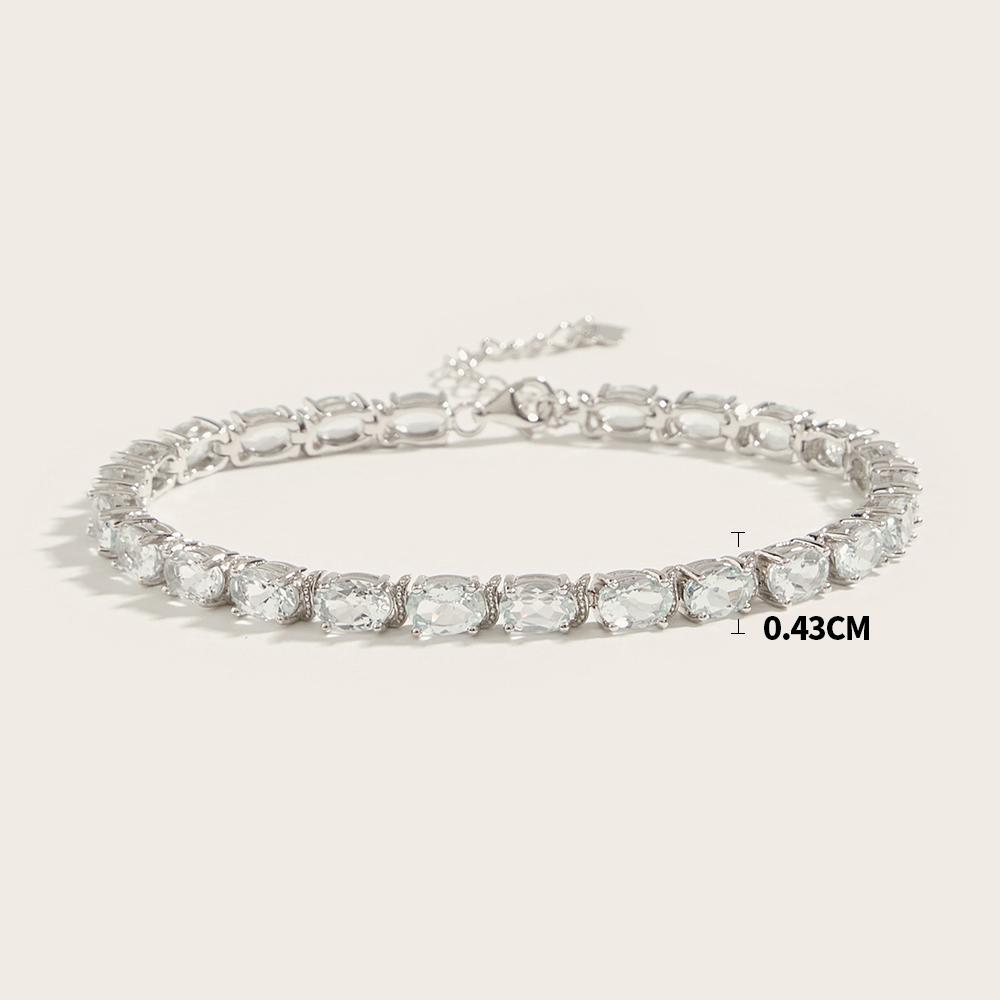 Потрясающий дизайнерский серебряный браслет для женщин и девочек, натуральный небесно-голубой топаз, камень ноября, роскошные ювелирные изделия, подарок на день рождения