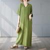 Summer Travel Retro Long Skirt Cotton Linen Dress