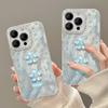 Applicable To Apple 14 Mobile Phone Case Iphone15 Blue Floral Doll 13pro Feather Yarn Laser 11 Full Package Fresh X