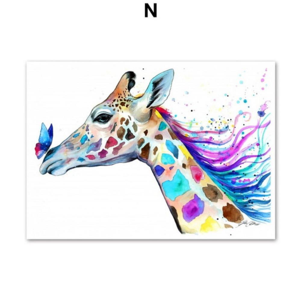 Скандинавское абстрактное искусство на стене с изображением животных, картины на холсте, постеры, напечатанные на стенах, для украшения гостиной дома