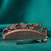 Natural Sandalwood Combs Solid Wood Exquisite Carving Lotus Comb Anti-Static Beard Comb Handicraft Hair Styling Gift'S Gift