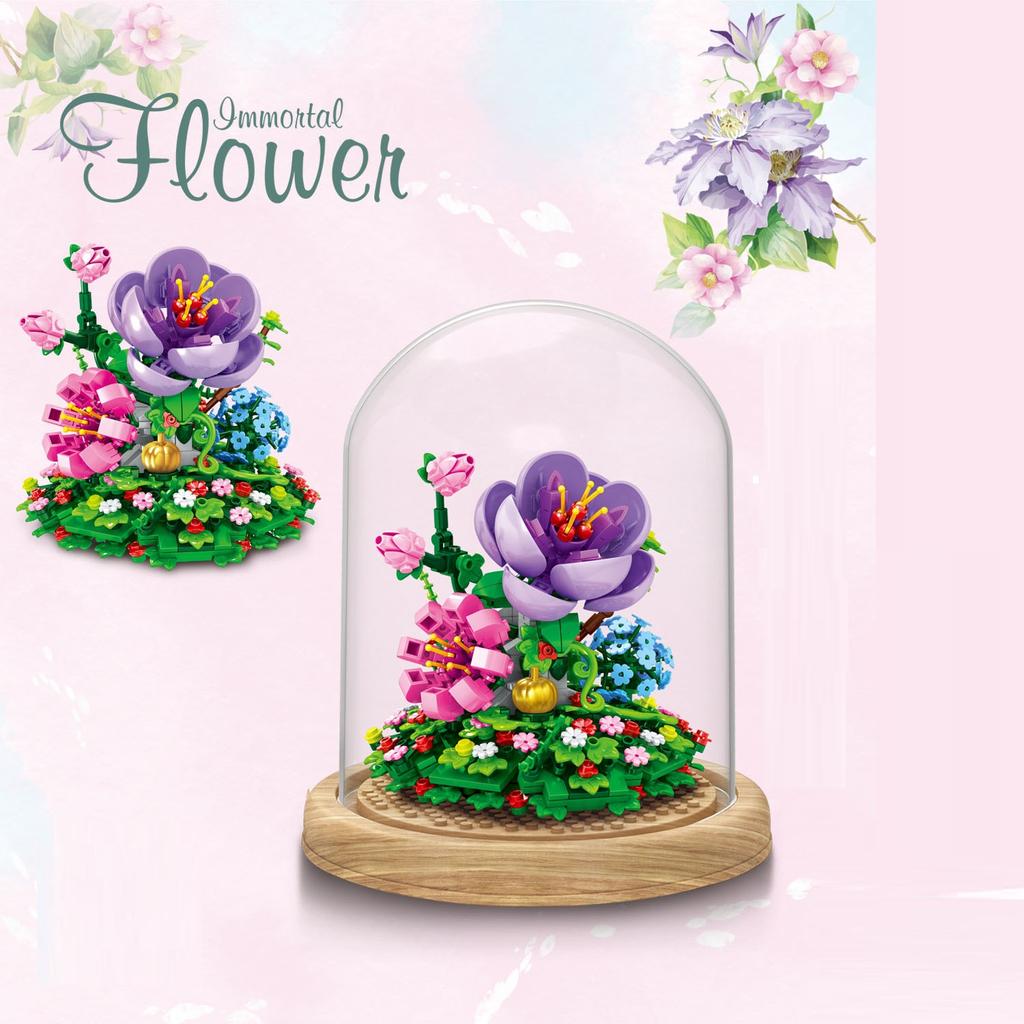 2022 креативные бессмертные цветы, сочные растения, строительные блоки, модель кирпича, детские игрушки, совместимые с Lego