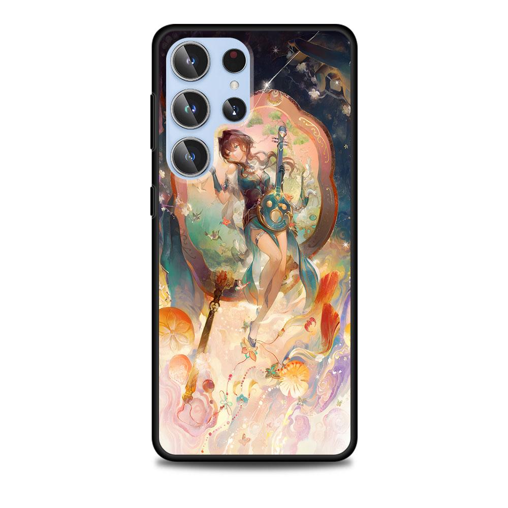 Чехол Ruan Mei Honkai Star Rail для Samsung Galaxy S23 S21 S20 FE S24 S22 Ultra S10 S10e S9 Plus Мягкий Черный ТПУ Чехол для Телефона