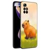 Cute Cartoon Capybara Black Silicone Phone Case For Xiaomi Redmi Note 10 11 11S 12 13 4G 8 9 11T Pro 5G Plus 8T 9S 10S 12S