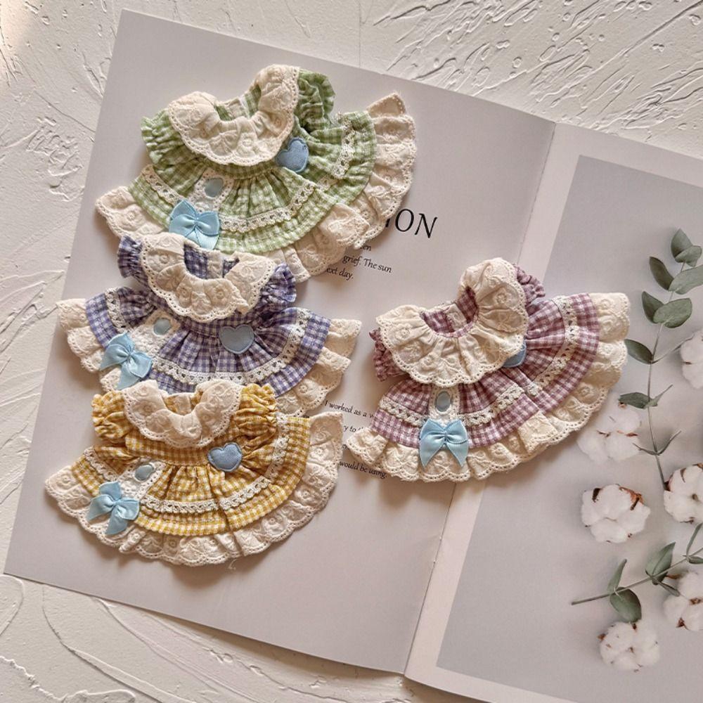 Plaid Doll Dress Up Clothes Cotton Kawaii Mini Doll Skirt Cute Exquisite Doll Skirt  Kids Gifts