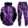 3D Dragon Printed Men's Sweatshirt Hoodies Set Men's Animal Tracksuit/Pullover/Jacket/Pants Sportswear Spring Autumn Male Suit