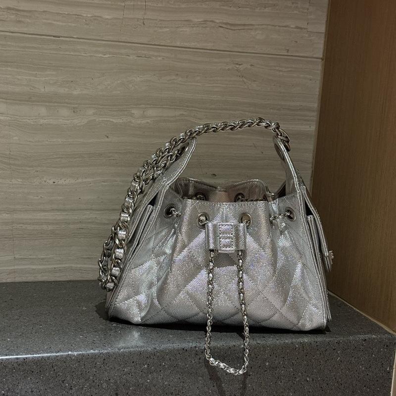 25 Новых женских кожаных сумок с узором икры, узором в виде шаров, большой вместимости, в стиле хиппи, хобо, с ромбовидной цепочкой, на кулиске, подмышечная сумка