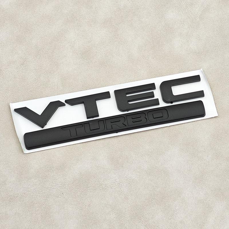 3D ABS Chrome Black Logo VTEC TURBO Car Rear Trunk Sticker Emblem Decal Badge for Honda Civic Accord CRV Auto Accessories