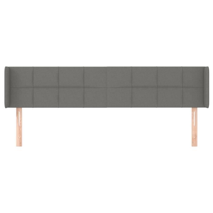 VidaXL Headboard with Ears Dark Grey 163x16x78-88 Cm Fabric3118775