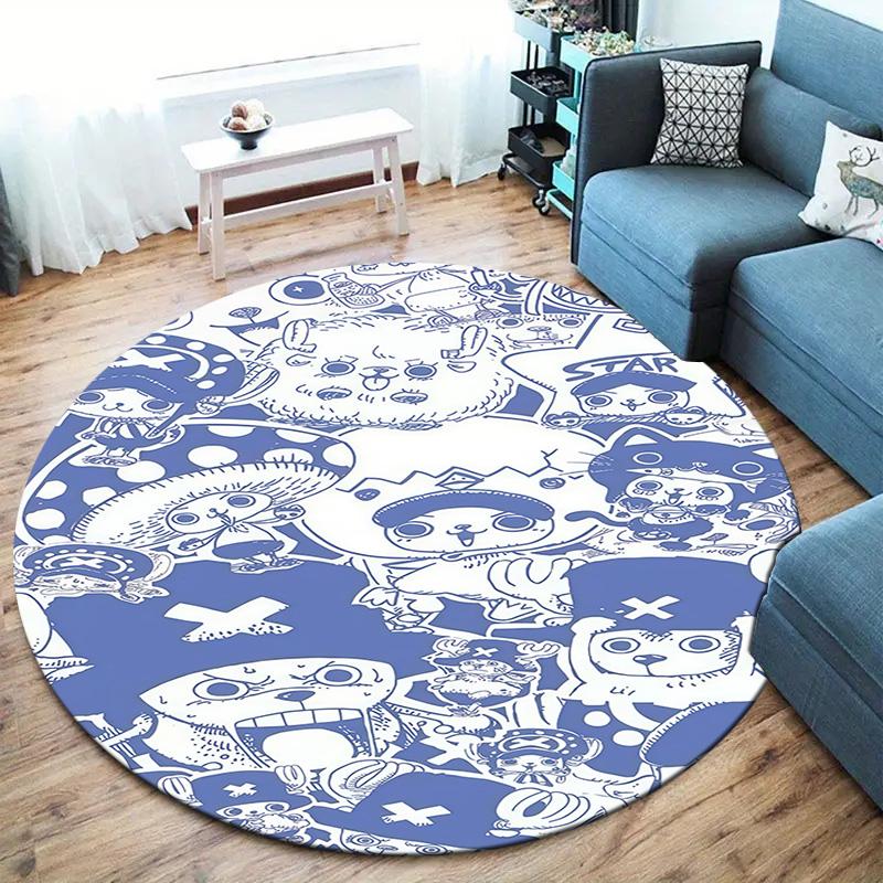 One Piece Tony Tony Chopper Round Area Rug Carpet Rug For Living Room Bedroom Sofa Playroom Decor Nonslip Floor Mat