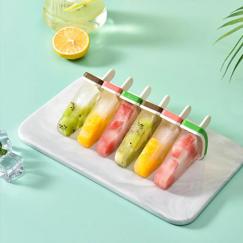 Ins Style Ice Cream Mold with Cover Watermelon Shape Ice Mold DIY Homemade Ice Popsicle Mould Kitchen Freezer Ice Cream Maker