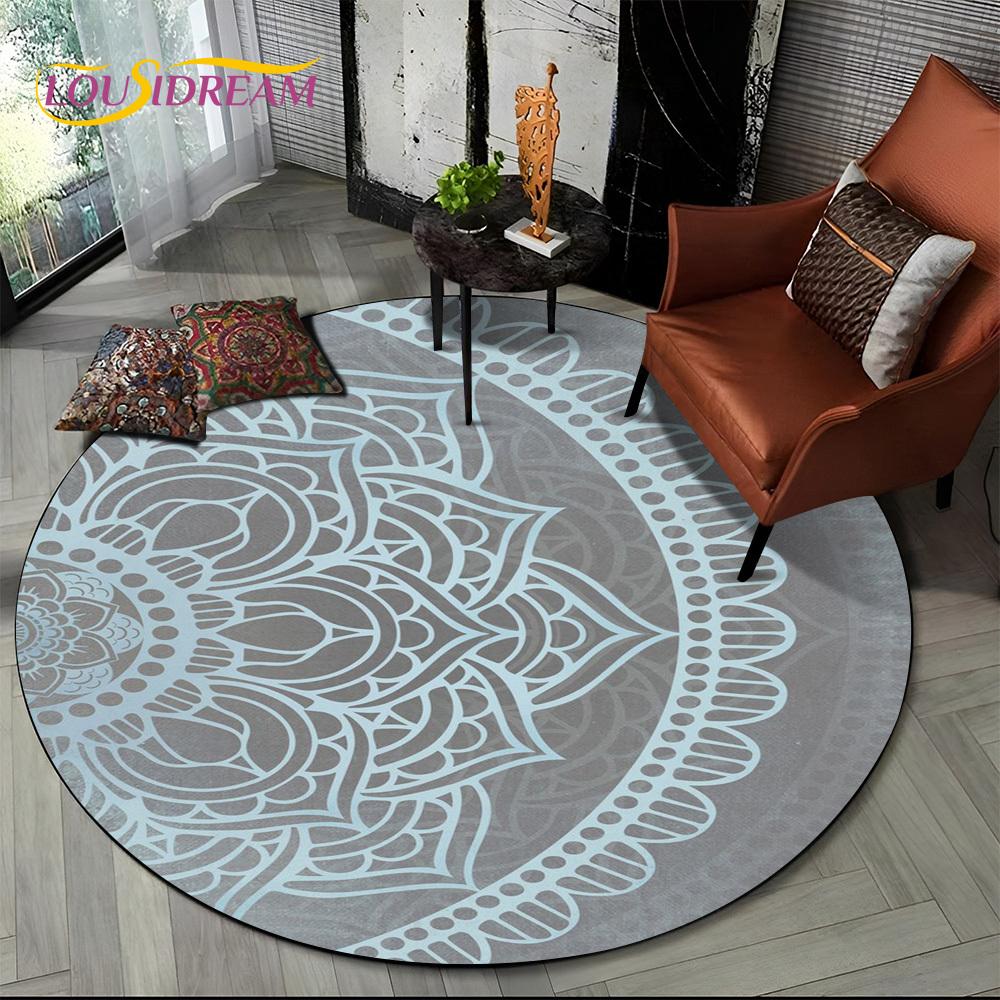 3D Meditation Mandala Bohemia nature Spirit Yoga Round Carpet Rug for Living Room Bedroom Child Decor,Pet Area Rug Non-slip Mat