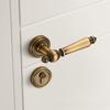 Vintage European Split Door Lock Handle Aluminum Zinc Alloy Silent Lever Lock With Keys Fit 35-45mm Bedroom Wooden Door Multi Color