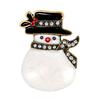 Rhinestone Snowman Hat Scarf Christmas Breastpin Corsage Women Brooch Pins Xmas Accessories