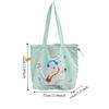 Animal Pattern Embroidery Shoulder Bag Kawaii Cartoon Canvas Bag Drawstring Tote Bag  Women