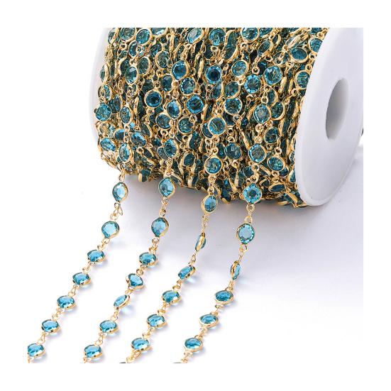 Цирконовая цепочка DIY Браслет Ожерелье Изготовление ювелирных изделий со стразами Блестящая медная цепочка для рукоделия