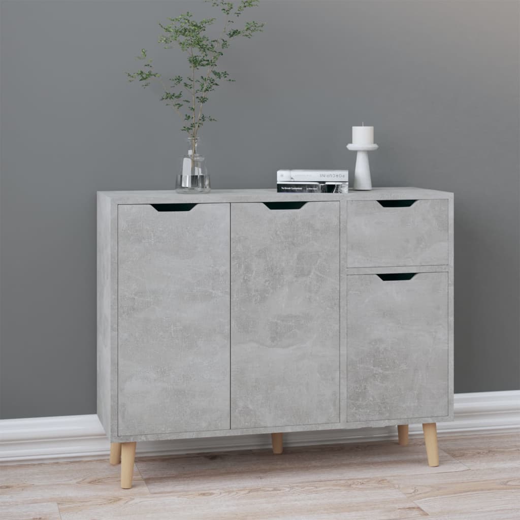 Vidaxl Szafka, Szarość Betonu, 90X30X72 Cm, Materiał Drewnopochodny