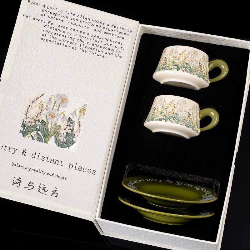 Ceramic Egg Cup Coffee Cup Saucer Latte Latte Cup Afternoon Tea Souvenir Gift Cup