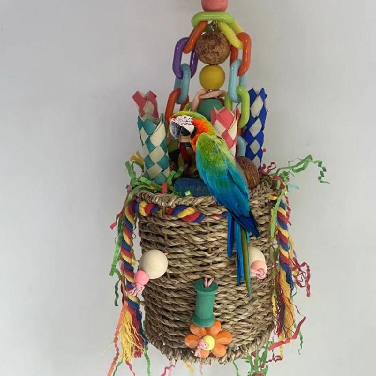 Корзинка для поиска корма птицами Игрушка для поиска корма птицами Корзина из морской травы Игрушка для попугая Жевательная