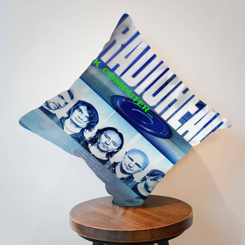 Винтажная Подушка с Логотипом Рок-Группы Radiohead Аниме Подушка Подушка для Изголовья Дивана-Кровати Чехол для Подушки 45x45 см Модная