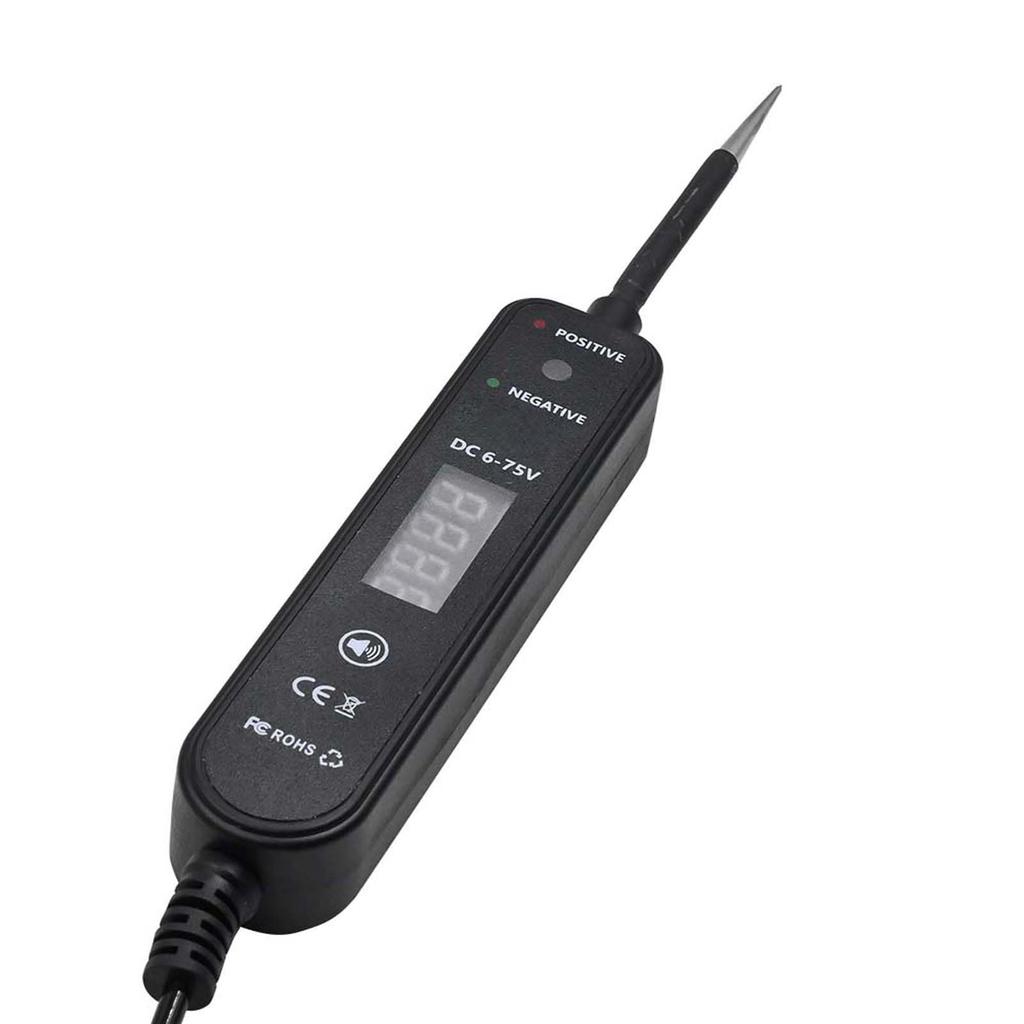 Автомобильный тестер цепи 6 75 В постоянного тока, светодиодный цифровой дисплей, автомобильная электрическая контрольная лампа с обнаружением напряжения, полярности и