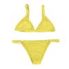 Женский сексуальный модный обтягивающий бикини сплошной цвет из двух частей разделенный купальник